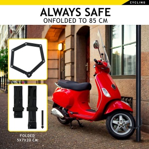 Lant de siguranta Dunlop - Faltschloss cu 3 chei, 85 cm, metal intarit - Img 7