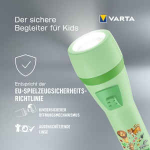 Lanterna pentru copii Varta, design jungla, robusta, cu protectie oculara - Img 6