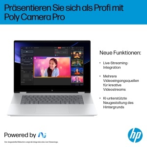 Laptop 2-in-1 HP OmniBook X Flip, 16 3K Touchscreen, Intel Core Ultra 7, 32GB RAM, 1TB, Argintiu - Img 9