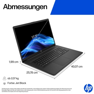 Laptop HP 17,3 FHD, AMD Ryzen 3, 8 GB RAM, 512 GB SSD, Negru - Img 5