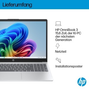 Laptop HP OmniBook 3, AMD Ryzen 5, 16GB RAM, 512GB SSD, 15.6 inch FHD, Argintiu - Img 8