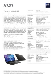 Laptop MSI Venture 17 AI, Core Ultra 7, 16 GB RAM, 512 GB SSD - Img 2