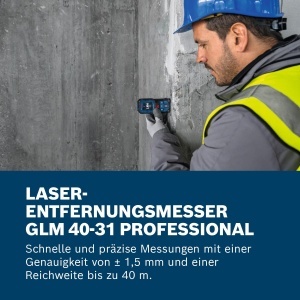 Laser de masurare Bosch Professional GLM 40-31, IP 65, 7 moduri de masurare - Img 2