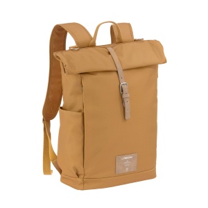 LASSIG Geanta de scutece, saltea de infasat, accesoriu pentru carucior, suport pentru sticle produs in mod durabil/GRE Rucsac Rolltop, galben (Curry) - Img 3