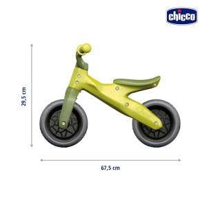 Laufrad Chicco Eco Green Hopper, 18-36 luni, 80 plastic reciclat, roti anti-pana - Img 3
