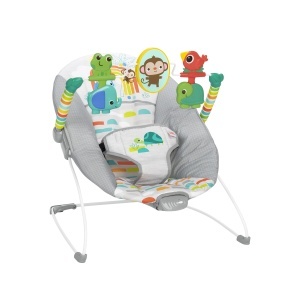 Leagan pentru bebelusi Bright Starts Playful Paradise, Unisex, cu vibratii si jucarii