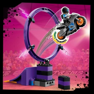 LEGO 60361 City Stuntz Ultimate Stunt Driver Provocare Cascadorii 3 in 1 pentru 1 sau 2 jucatori Actiune cu 2 motociclete de jucarie cu volant pentru  - Img 6