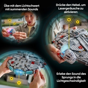 LEGO Star Wars Millennium Falcon 75426 Set Interactiv cu Minifigurine si Functii SMART - Img 6