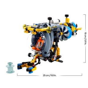 LEGO Technic 42201 Submarin Explorator Adancime 413 Piese Propulsoare Rotative si Greifarm - Img 7