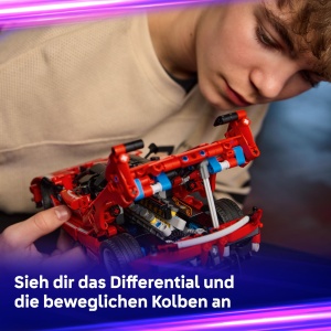 LEGO Technic Ferrari FXX K Model Auto Rosu cu Motor V12 si Usi Fluture - Img 5