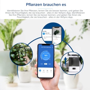 LEVOIT 6L Umidificator Umidificator cu umplere superioara Wlan 27dB cu APP si Alexa Control, mod automat si de repaus, umidificator de camera cu ultrasunete ultra silentios de 60 ore cu dormitor pentru camera copiilor de pana la 47 m2, gri - Img 9
