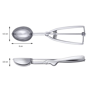 Lingura de inghetata Silit din otel inoxidabil 22,5 cm, lingura de inghetata cu ejector, lingura pentru linguri ovale de inghetata, orez, chiftelute de pepene galben, aluat de prajituri - Img 3