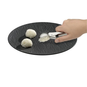 Lingura de inghetata WMF Gourmet 18 cm, lingura de inghetata cu ejector, otel inoxidabil lustruit Cromargan, lingura pentru linguri de inghetata, orez, chiftelute de pepene galben, aluat de biscuiti - Img 2