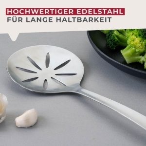 Lingura de strecurat Fackelmann Essential din otel inoxidabil multifunctionala 33 cm - Img 6