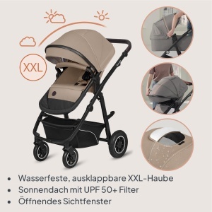Lionelo Bianka Carucior 3 in 1 Pliabil cu Sistem de Calatorie si Roti 360 - Img 6