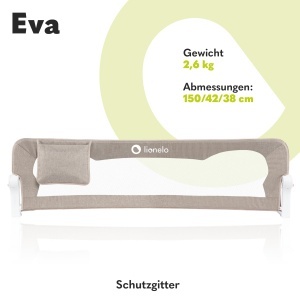 Lionelo Eva Protectie Pat pentru Copii 150 cm Plasa Respirabila Pliabila 180deg - Img 2