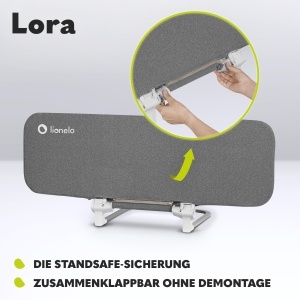 Lionelo Lora Protectie Pat pentru Copii Reglabila 180 Grade Pliabila 105 cm - Img 8