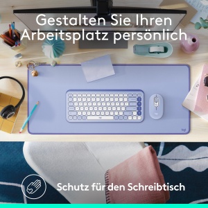 Logitech Desk Mat Studio Series Lilac Antiderapanta Rezistenta la Apa - Img 2