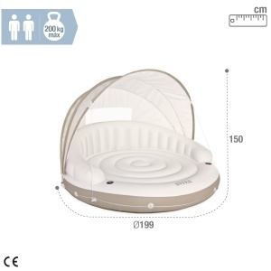 Lounge Inflabila Intex 58292EU, Canapea de Apa cu Umbrela, 200 kg - Img 4