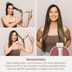 Luftstyler si Haartrockner Shark FlexStyle HD426SLEU, 3 in 1, 1000W, Champagner - Img 9