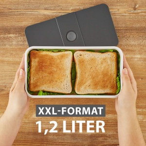 Lunchbox Cloer 800S1-1 XXL 2100ml Alb Bento Box 5 piese Capac etans - Img 8