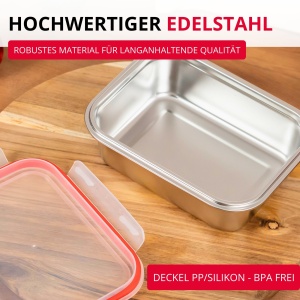 Lunchbox din inox Westmark, 600 ml, sigilata, BPA-free, argintie - Img 4