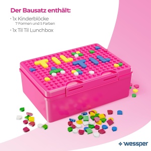 Lunchbox Wessper TIL TIL, capacitate 1.27L, BPA liber, roz - Img 2