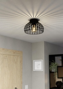 Lustra metalica EGLO Mogano 3, design minimalist, negru, diametru 28 cm - Img 5
