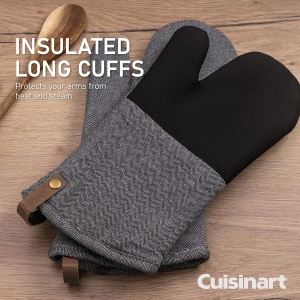 Manusi de cuptor Cuisinart, 2 bucati, gri, rezistente la caldura - Img 7