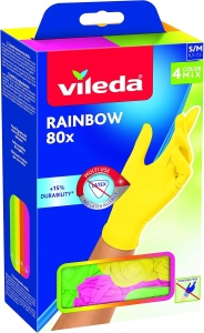 Manusi de unica folosinta Vileda Rainbow, Nitril, Multicolore, 80 bucati, SM