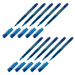 Marker Faber-Castell Broadpen 0,8 mm, 10 bucati, culoare albastra
