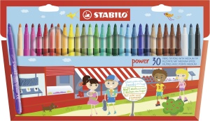 Marker STABILO power, 30 culori, protectie anti-uscare 8 saptamani