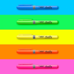 Marker Text Highlighter BIC Grip, 24 culori, inclusiv pastel, cu varf flexibil - Img 4