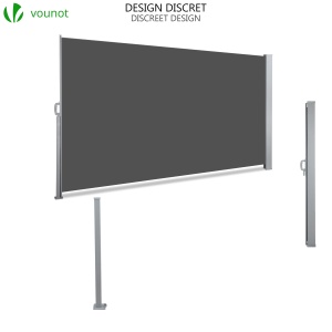 Markiza laterala extensibila VOUNOT pentru balcon, gradina si terasa, 140 x 300 cm, gri - Img 6