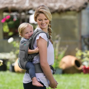 Marsupiu ergonomic Infantino Cuddle Up gri cu gluga tip ursulet pentru copii 54-18 kg - Img 2