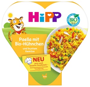 Masa HiPP Bio Paella cu Pui Bio si Legume Colorate, 6 x 250g