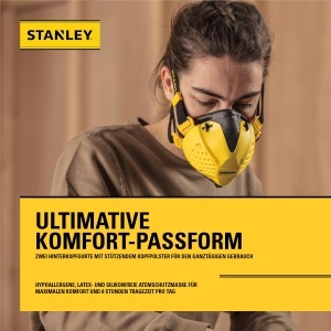 Masca de protectie Stanley P3, reutilizabila, cu filtru 99,99, ML - Img 3