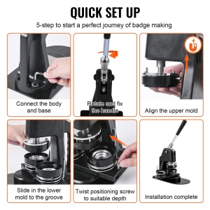 Masina de Butonat VEVOR 2-in-1 cu 200 accesorii de 58 mm si 300 accesorii de 25 mm - Img 5