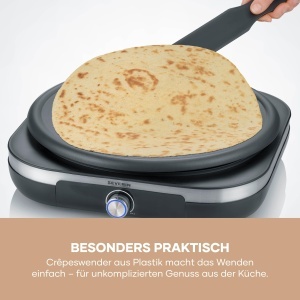 Masina de Crepes SEVERIN CM 2199, Grill Plata XXL 38 cm, 1500 W, Inox Negru - Img 9