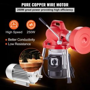 Masina de curatat tevi VEVOR, 250 W, 20 m, 7 accesorii - Img 5