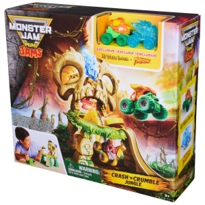 Masina de curse Monster Jam Mini Crash n Crumble Jungle, detalii autentice, roti functionale - Img 8