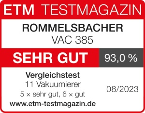 Masina de etansare in vid ROMMELSBACHER VAC 385 12 litriminut functionare cu o singura mana compartiment cu role cusatura de etansare stabila racord f - Img 8