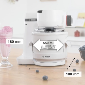 Masina de facut inghetata Bosch MUZS2EB, 550 ml, alb, compatibila cu MUM Serie 2 - Img 2