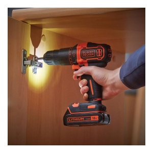 Masina de gaurit cu percutie BLACKDECKER 18V, 2x1.5Ah, LED, Kitbox - Img 3