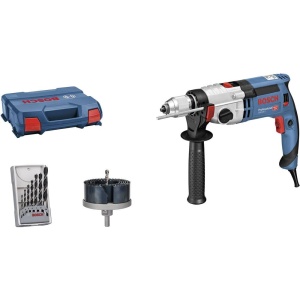 Masina de gaurit cu percutie Bosch Professional GSB 24-2, 1100W, cu set de accesorii, in L-Case
