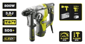Masina de gaurit Ryobi RSDS800-KC 800W SDS-plus 50000 BPM - Img 5