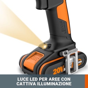 Masina de gaurit si insurubat WORX WX100, 20V, 30Nm, LED, fara acumulator - Img 4