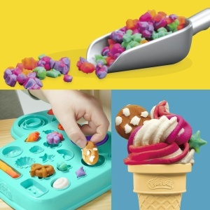 Masina de inghetata din plastilina Play-Doh Rainbow, cu accesorii, pentru copii 3 - Img 6