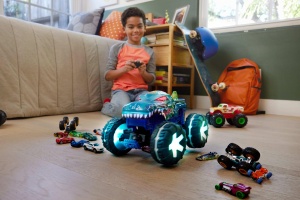Masina de jucarie Hot Wheels Monster Trucks Mega-Wrex Alive 115 cu telecomanda, 3 moduri de joaca - Img 2