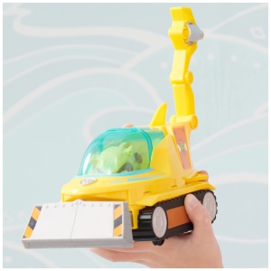 Masina de jucarie PAW PATROL Aqua Pups cu figurina Rubble, 23 cm, design Hammerhai - Img 5